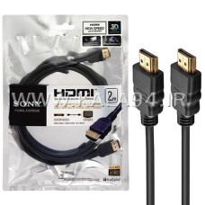 کابل 1.5 متر HDMI مارک SONY / پرسرعت / تمام مس / 3D 1080FULL HD / کابل ضخیم و مقاوم / تک پک نایلونی / کیفیت عالی